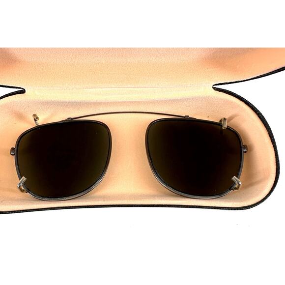 Retro Clip-On Aviator Sunglasses Vintage 90s Green Lens Metal Frame with Case - Picture 2 of 6